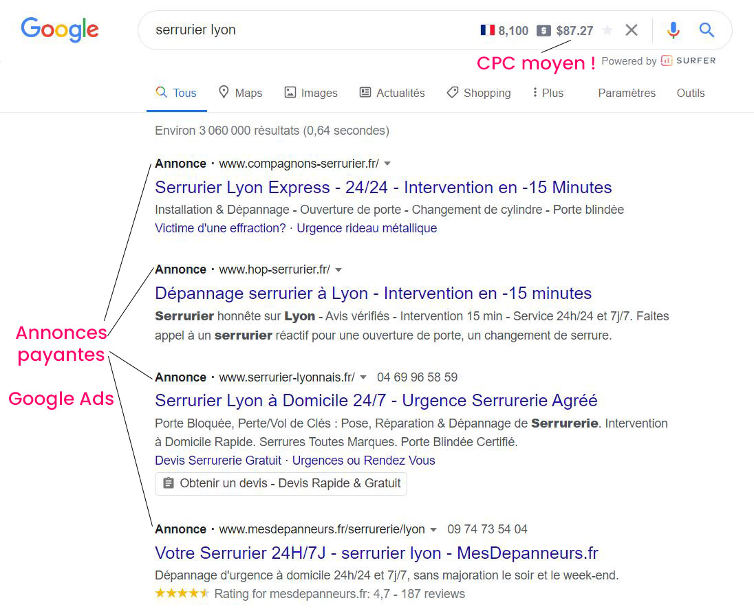 Annonce Google Ads