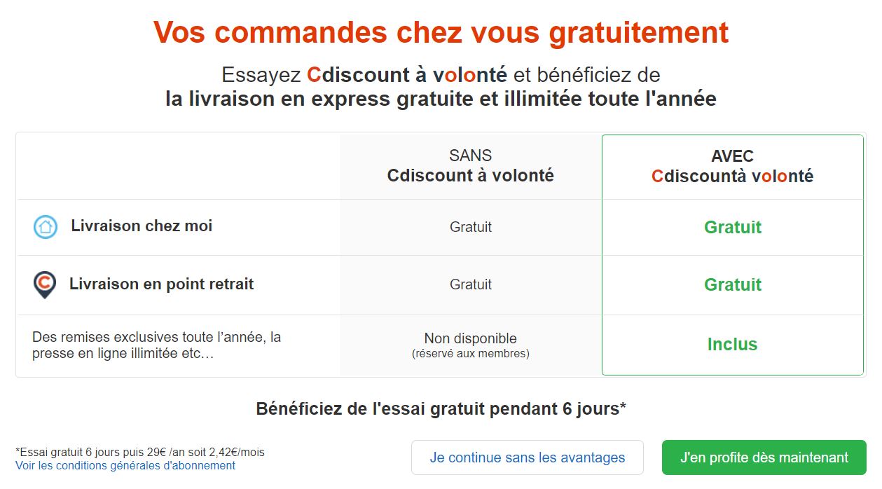 Livraison Cdiscount