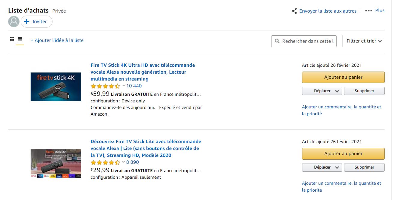 Liste d'achat